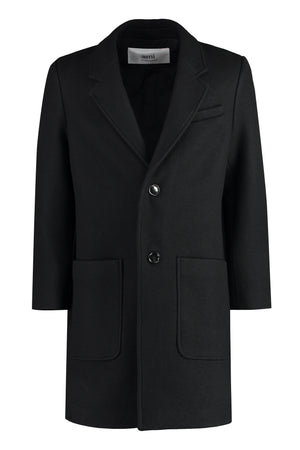 Single-breasted wool coat-0